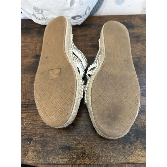 Donald J Pliner size 10 Women’s Rhonda White Gold Espadrille Slide Sandals - Picture 6 of 6
